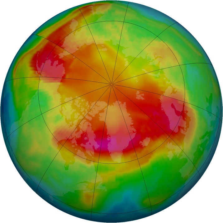 Arctic ozone map for 19 February 2002